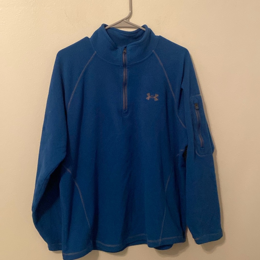 Under Armor Blue Half-Zip Pullover with Arm Pocket [Size: Medium]